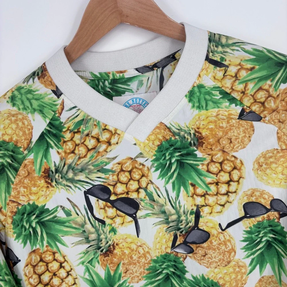 Chubbies‎ The Nutter Windbreaker Pullover Mens M White Pineapple Sunglasses